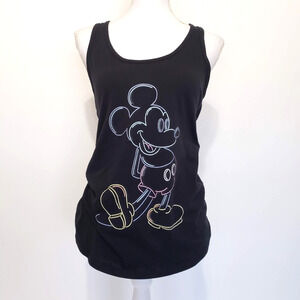 Disney Mickey Mouse Womens SIZE L Black Racerback Tank Top Cute Outlined